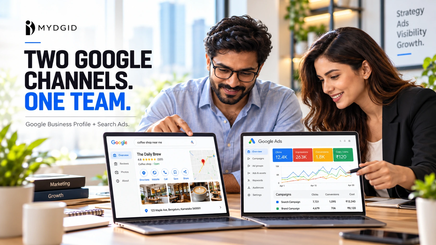 MYDGID: two Google channels managed by one team