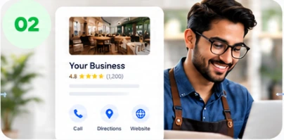 A business profile and owner shown together on a discovery card